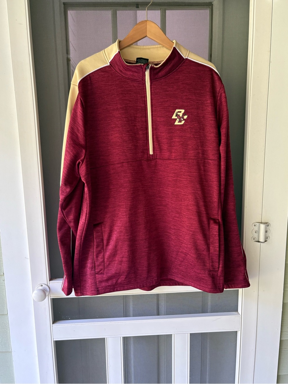 Colosseum Boston College  1/4 Zip Pullover with Cream Accents